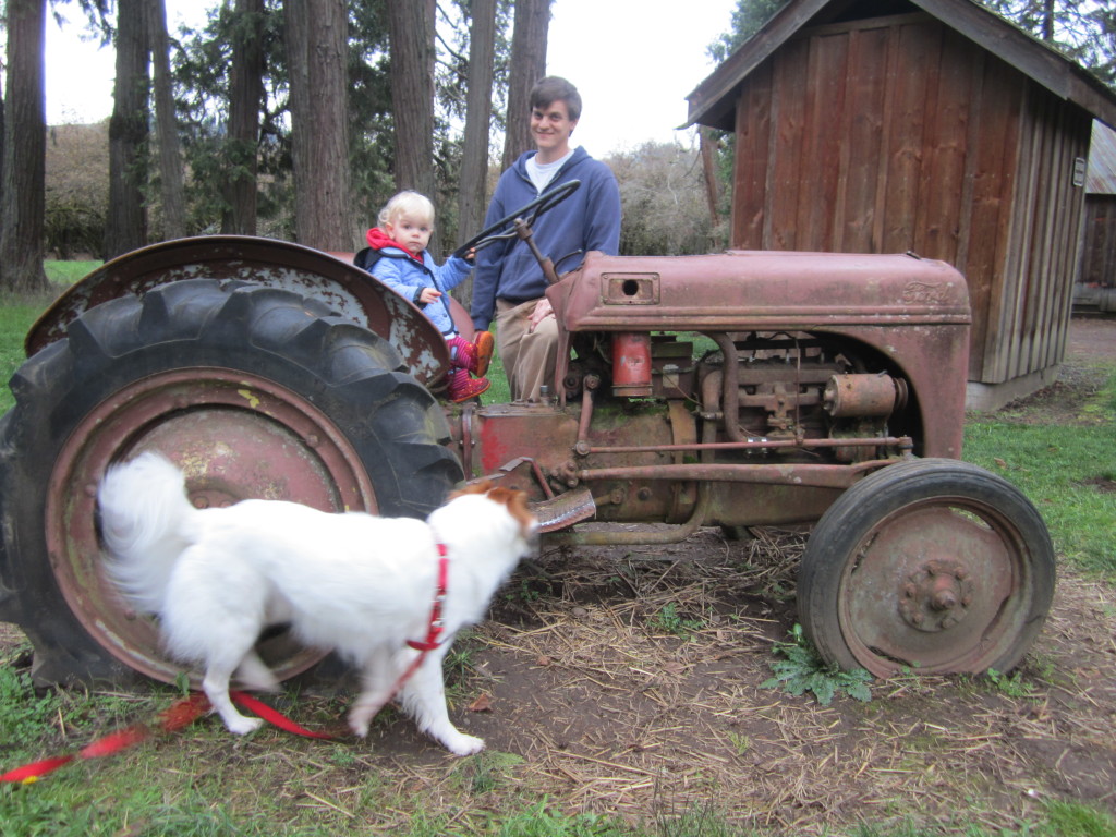 Kids love the tractor at Eugene, Oregon's Dorris Ranch - a great place for family hikes. Ten Thousand Hour Mama