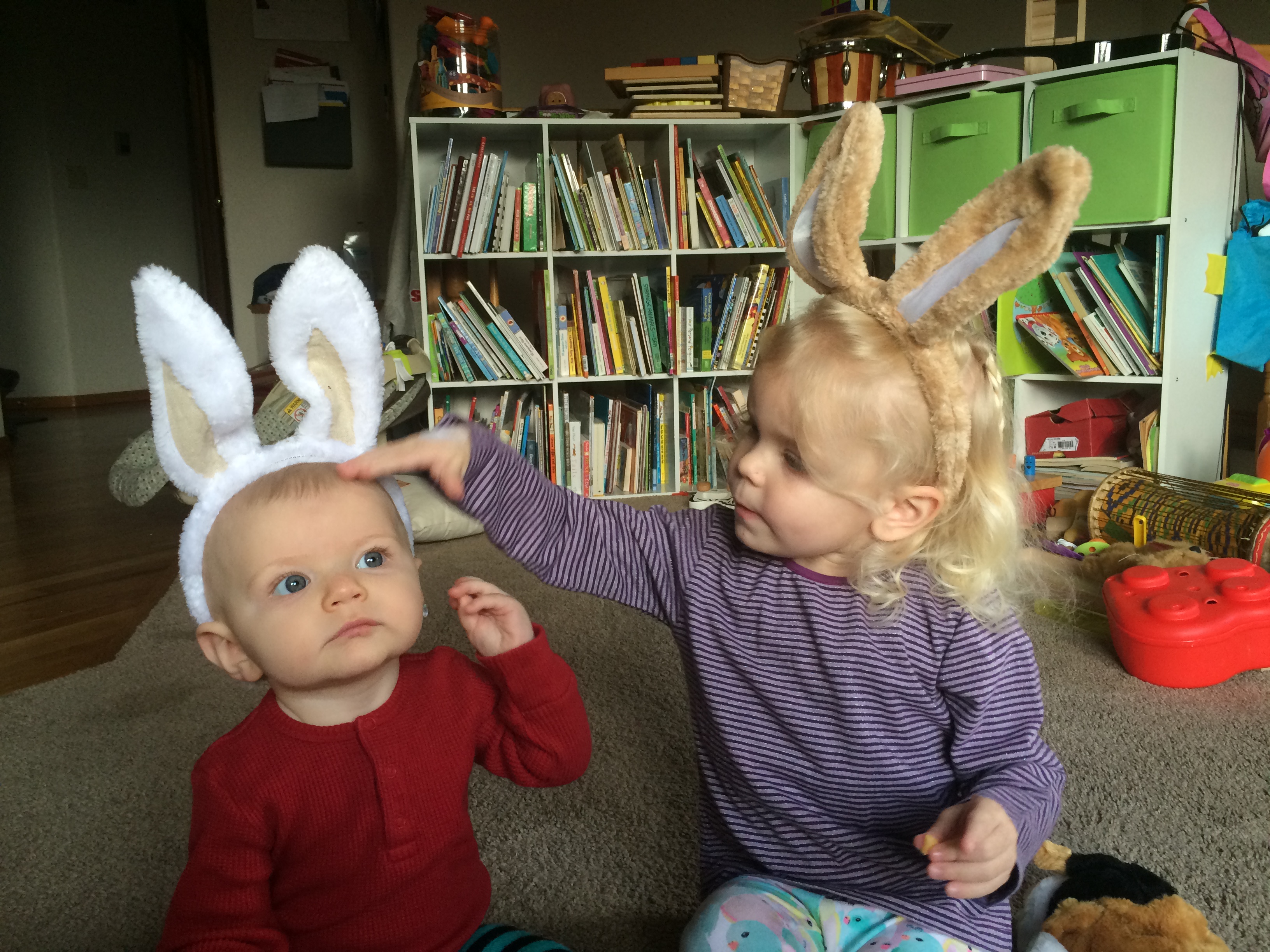 Sisters Easter bunny ears Ten Thousand Hour Mama