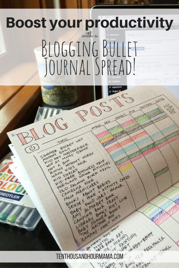 When I started this bullet journal page, my blogging productivity and organization skyrocketed! This is some serious BuJo inspiration. Ten Thousand Hour Mama