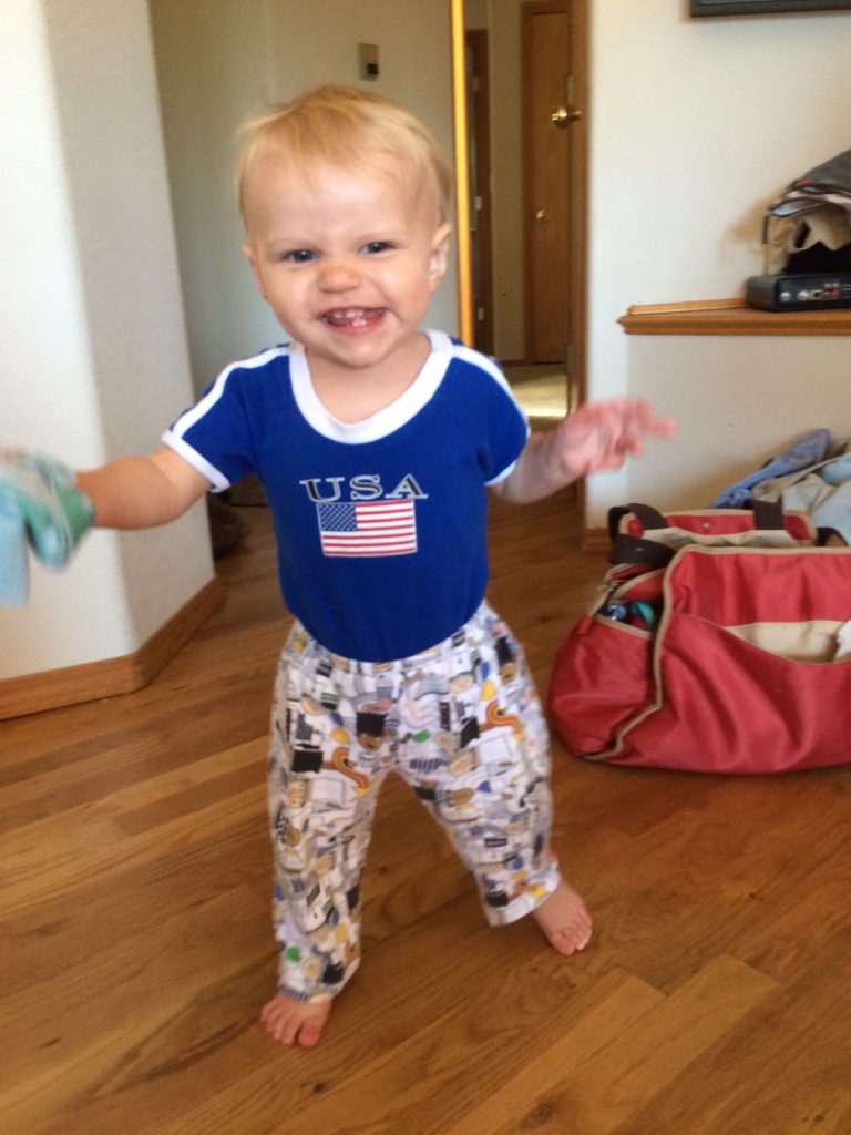 This 13 month old cheered on Team USA during the Olympics! Ten Thousand Hour Mama