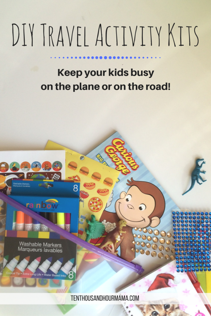Traveling on the busiest travel day of the year? Keep your kids busy on the plane—or on a road trip—with DIY travel activity kits. Ten Thousand Hour Mama