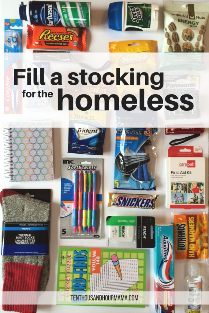 For just a few bucks, you can fill a stocking for the homeless or someone else in need. It's like a Christmas blessing bag! Giving back as a family teaches kids empathy and compassion—especially during the holidays. Ten Thousand Hour Mama