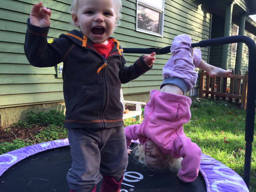 Jumping: This 18 month old toddler's favorite activity. Ten Thousand Hour Mama