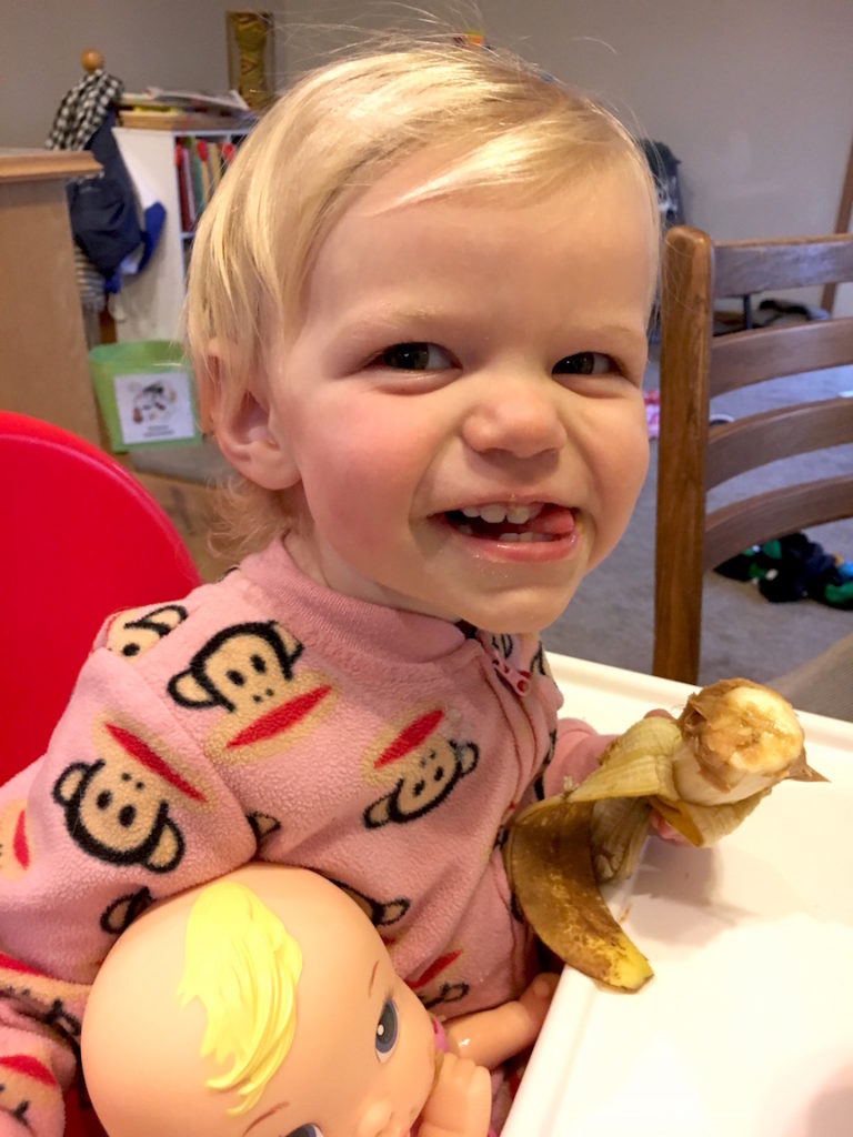 She won't eat much, but give my toddler some peanut butter and she's happy! Ten Thousand Hour Mama