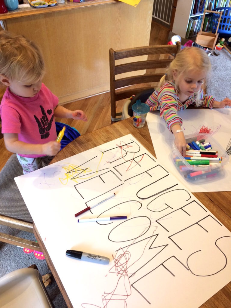 Family activism // make protest signs with kids // resist - Ten Thousand Hour Mama