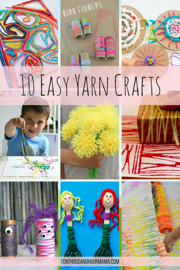 Easy yarn projects for kids // arts and crafts // ten thousand hour mama