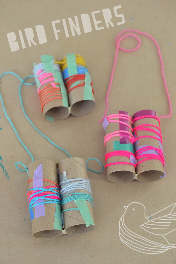 Toilet paper roll binoculars // TP cardboard tube and yarn craft // Ten Thousand Hour Mama