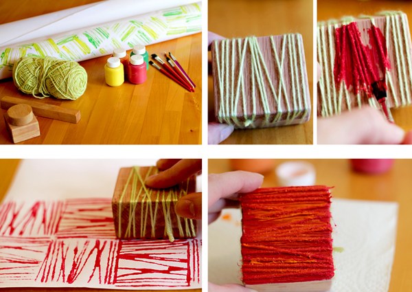 Easy yarn projects for kids // block prints // Ten Thousand Hour Mama
