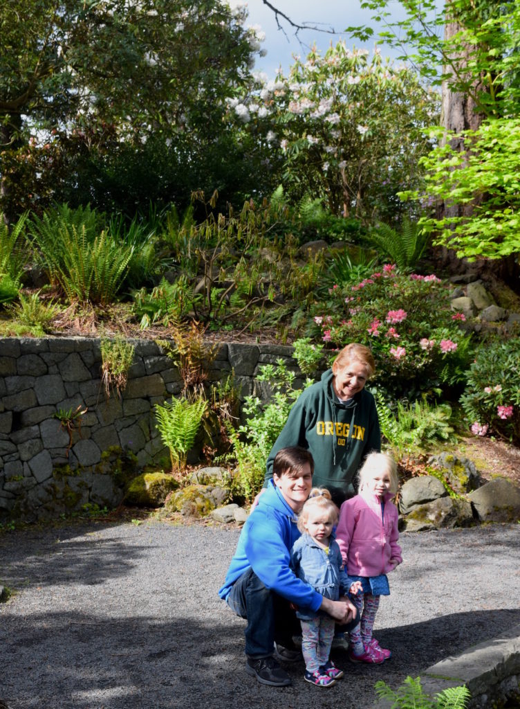 Family kids travel Portland Oregon rhododendron garden hike