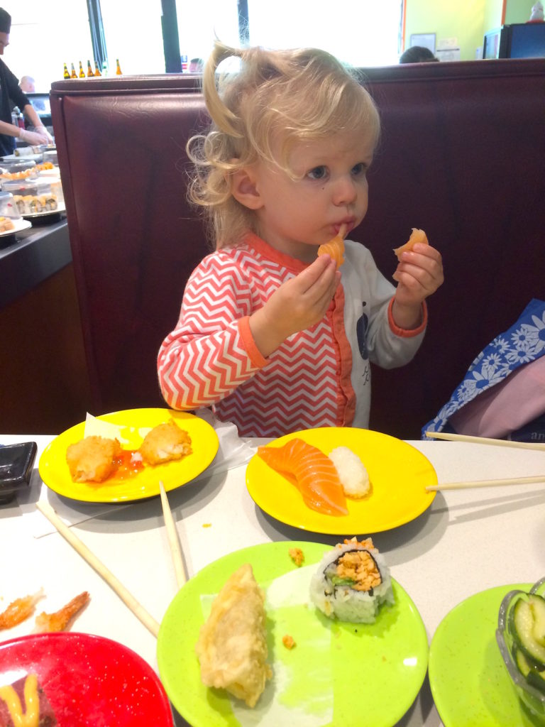 Go to sushi with your kids, even if they're picky eaters. Family travel! Ten Thousand Hour Mama