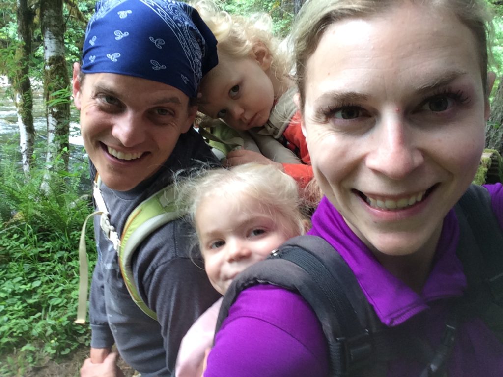It's called babywearing, but I wear my 4 year old preschooler on my back when we do a family hike, too! Ten Thousand Hour Mama
