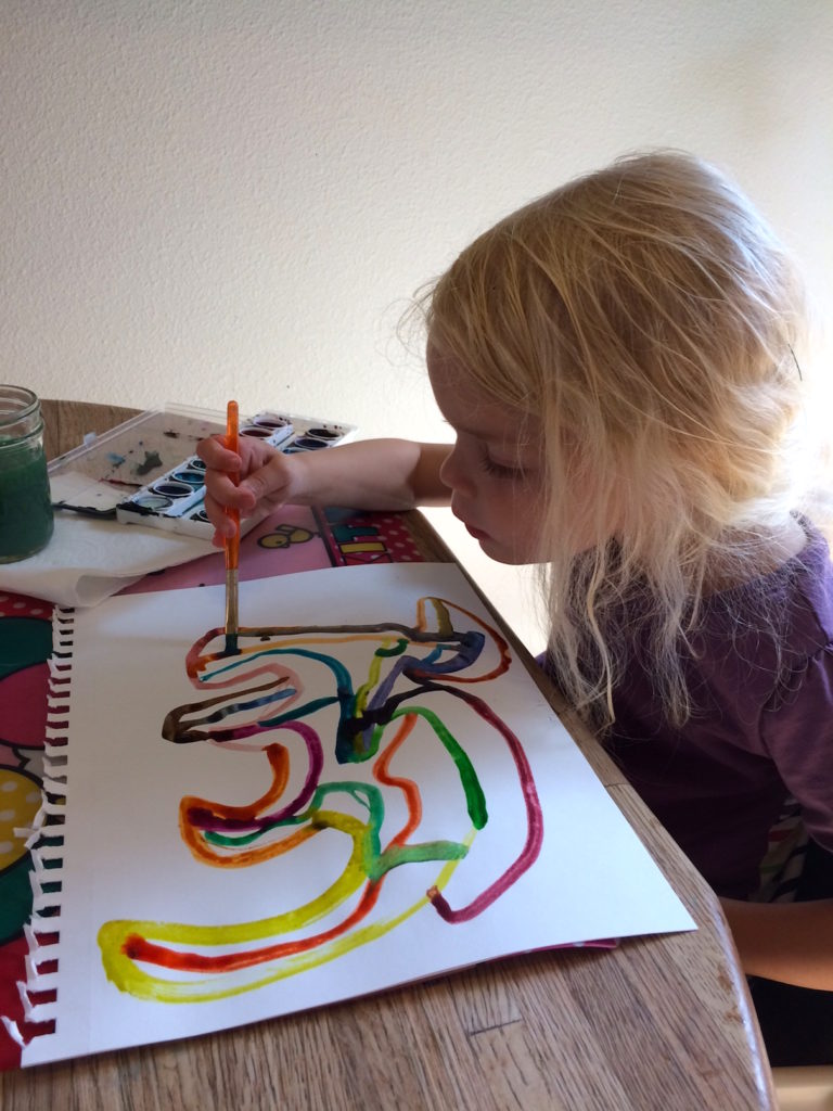 Everything is an adventure with my 4 year old, even painting. Ten Thousand Hour Mama