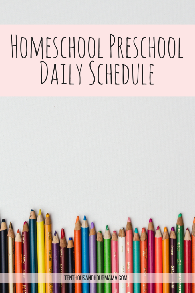This toddler homeschool preschool daily schedule sample is an easy way to start teaching your kids at home. Ten Thousand Hour Mama