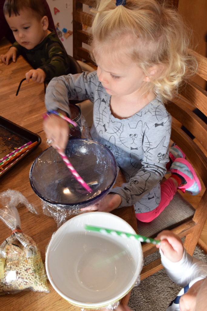 Sounds theme and activities for homeschool preschool: making a DIY drum