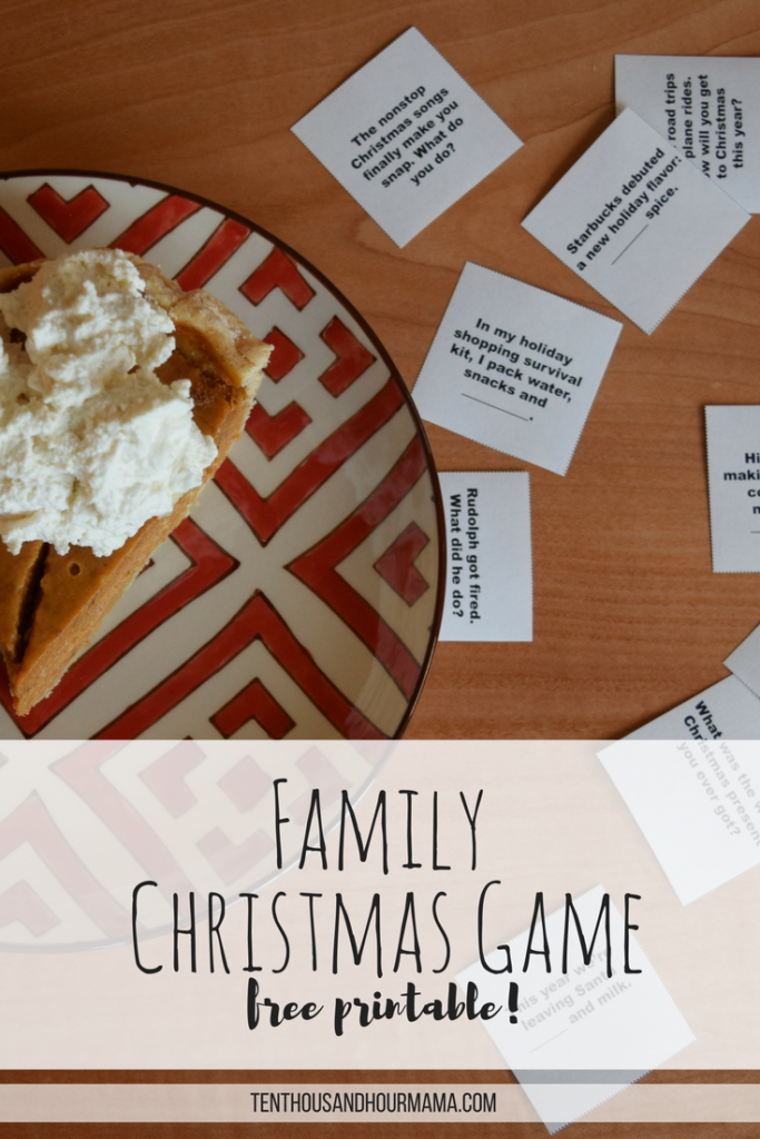 This family Christmas game (as a free download printable) will be a new holiday tradition! Ten Thousand Hour Mama