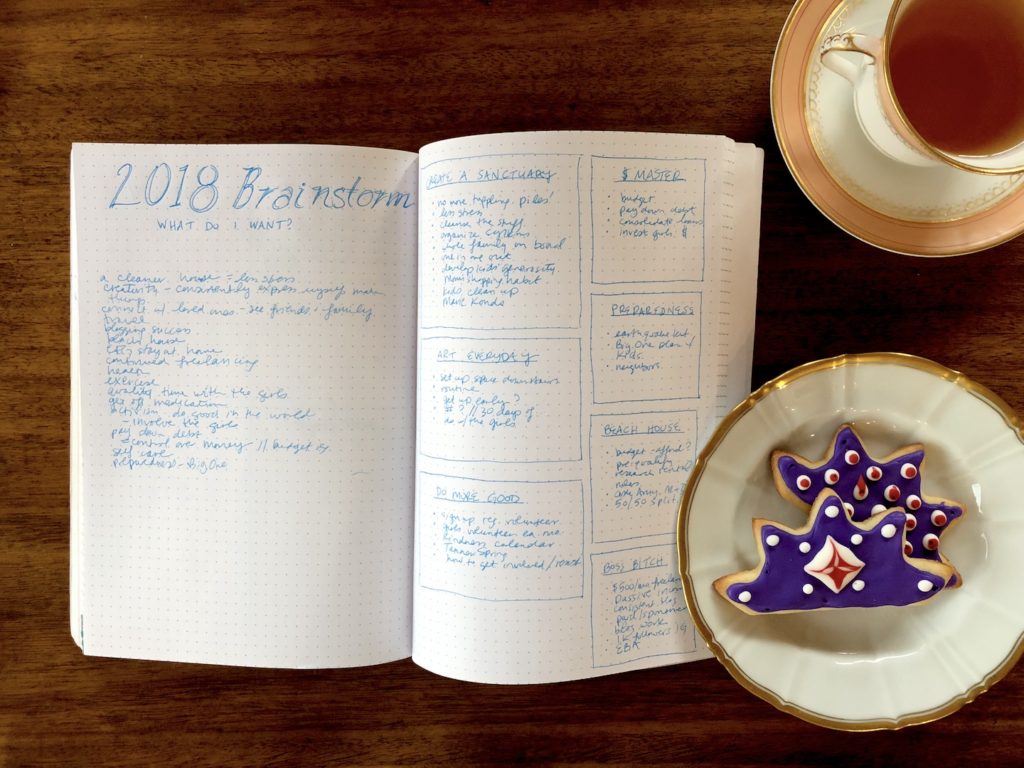 Monthly resolutions: an effective way to reach 12 goals in a year! Bullet journal brainstorm - Ten Thousand Hour Mama