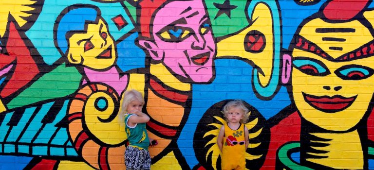 Kids’ mini mural crawl in North Portland, Oregon
